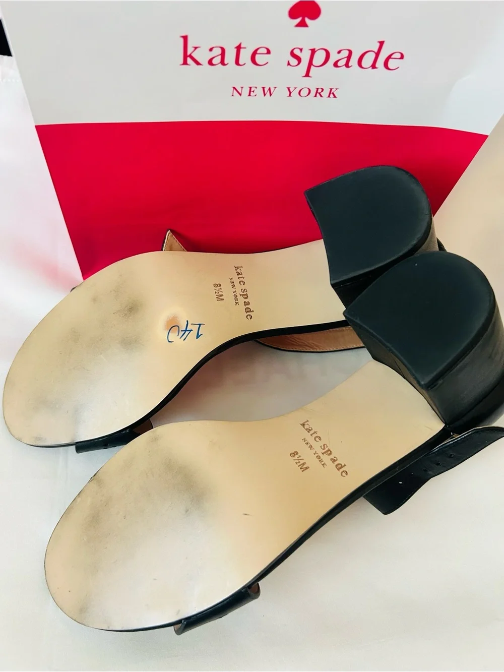 ♠️ Kate Spade ♠️ Black Willow Scalloped Laser-Cut Ankle-Strap Sandals (NWOT)